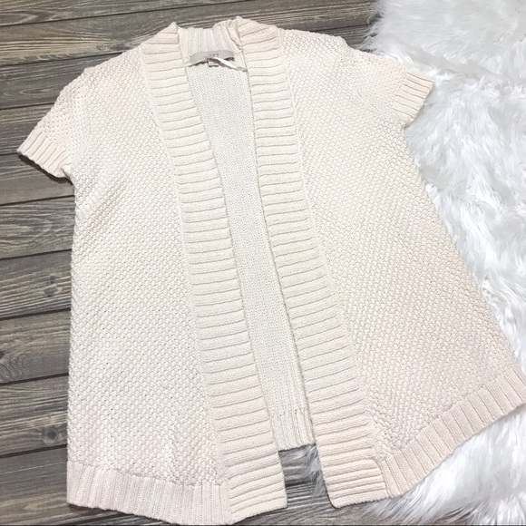 LOFT Sweaters - LOFT | Short Sleeve Open Cardigan Knit Sweater